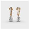 Image 1 : Gold & White Diamond 5.00 Cts Drop Earrings
