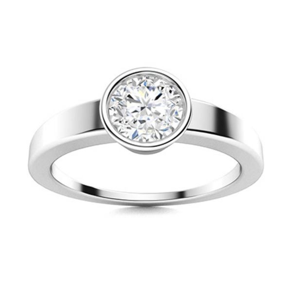 Gold & Brilliant White Diamond 1 Cts Ring - E/VVS