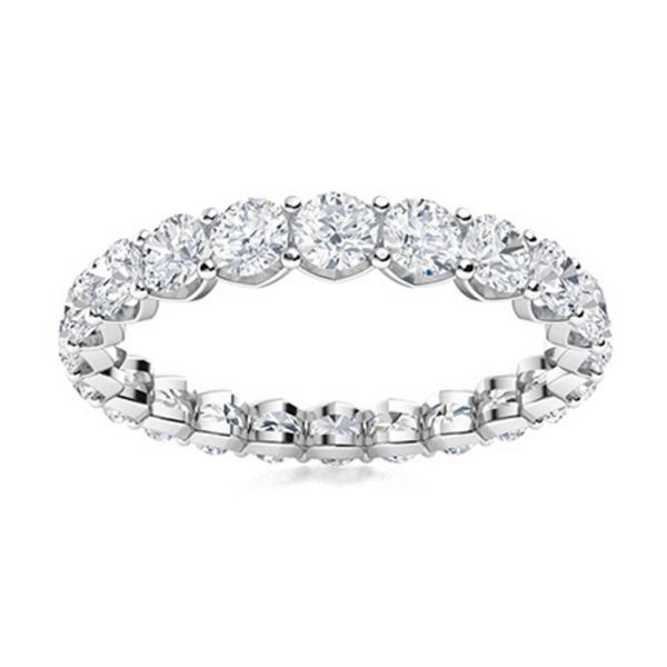 Gold & Lab Round Diamond 2.50 Cts Eternity Ring