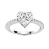 Gold & Brilliant White Heart Diamond 2.50 Cts Ring - E/VVS