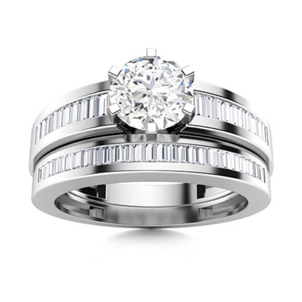 Gold & Lab Octagon Diamond 4.25 Cts Ring - E/VVS