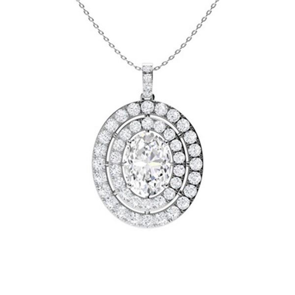 Gold & White Diamonds 3 Cts Necklace - E/VVS
