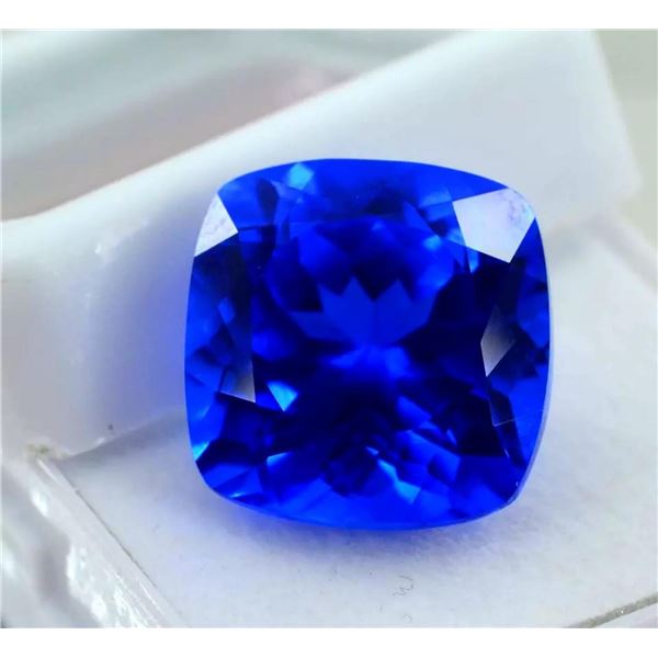 Lab Created Cushion Blue Sapphire 11.90 Cts - VVS