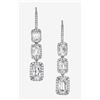 Gold & White Diamond 5.52 Cts Drop Earrings
