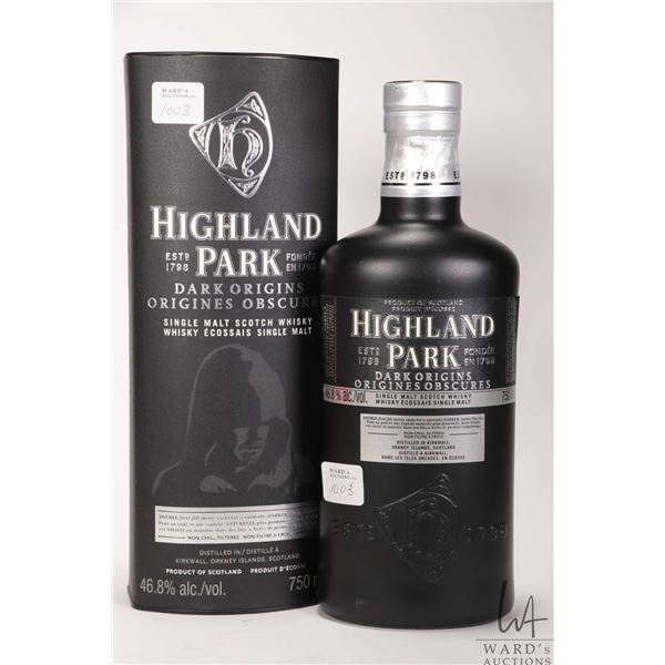 Highland Park/ Dark Origin/ Single Malt Scotch Whisky/ 750ml/ 46.8% ABV Note: Alcohol cannot be insu