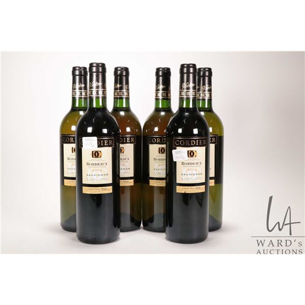Cordier Bordeaux/ 2004/ Sauvignon/ 6 X 750ml individually numbered bottles/ each 12.5% ABV Note: Alc