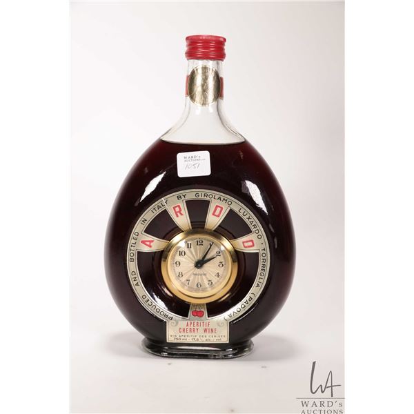Ardo/ Girolamo Luxardo/ Italian Cherry Wine/ Collector bottle with clock ( working at time of catalo