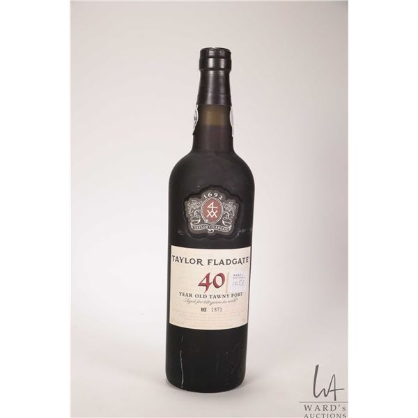 Taylor Fladgate/ 40 Year-Old/ Tawny Port/ 750ml/ 20% ABV Note: Alcohol cannot be insured by any cour