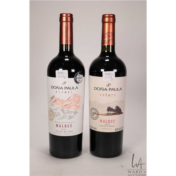 Two bottles of Dona Paula Malbec including High Altitude/ 2023/ Argentina /750ml/ 14% ABV and 2018/ 