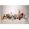 Selection of bar collectibles including full and partially full bottles, assorted liquors and liqueu
