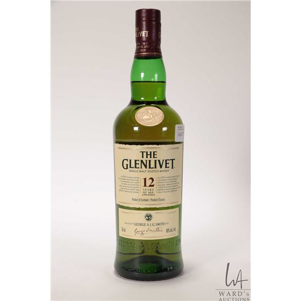 The Glenlivet/ 12 Year-Old/ Single Malt Scotch Whisky/ 750ml/ 40% ABV Note: Alcohol cannot be insure