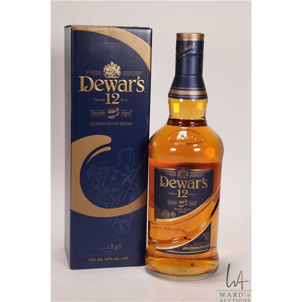 Dewar's/ 12 Year-old/ Blended Scotch Whisky/ 750ml/ 40% ABV Note: Alcohol cannot be insured by any c