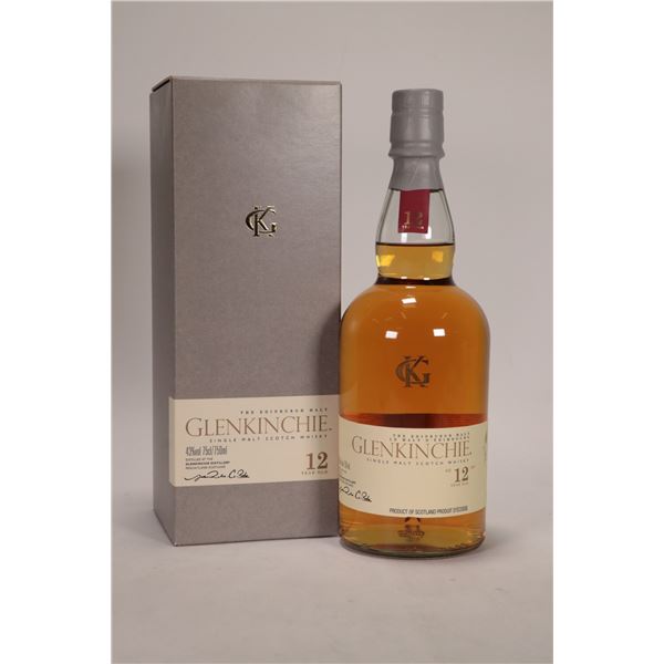 Glenkinchie/ The Edinburgh Malt/ 12 Year-Old/ Single Malt Scotch Whisky/ 750ml/ 43% ABV Note: Alcoho
