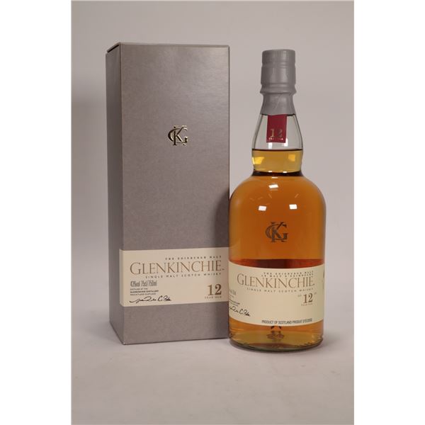Glenkinchie/ The Edinburgh Malt/ 12 Year-Old/ Single Malt Scotch Whisky/ 750ml/ 43% ABV Note: Alcoho
