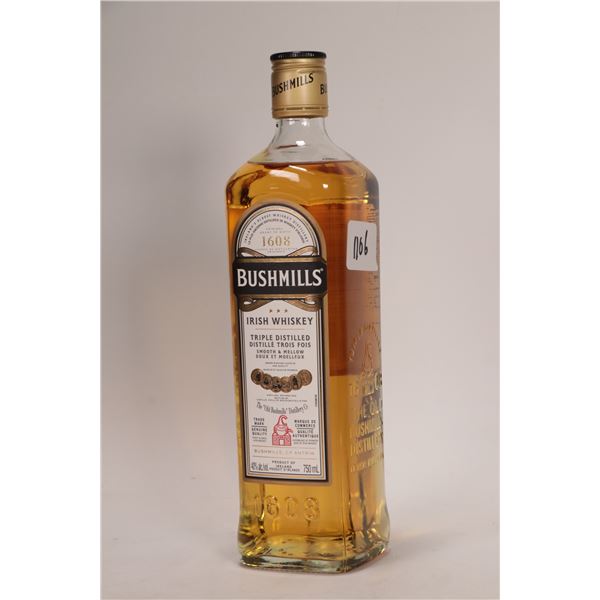 Bushmills/ Triple Distilled/ Irish Whisky/ 750ml/ 40% ABV Note: Alcohol cannot be insured by any cou