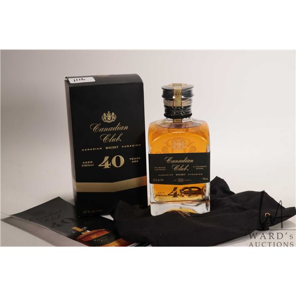 Canadian Club/ 40 Year-Old/ Canadian Whisky/ 750ml/ 45% ABV Note: Alcohol cannot be insured by any c