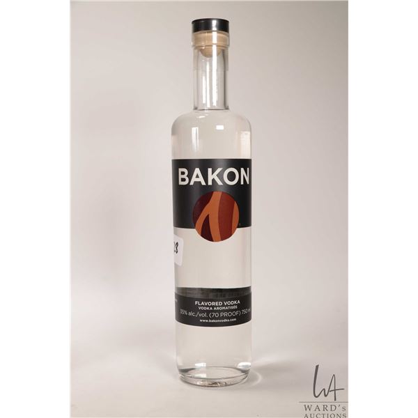 Bakon/ Flavoured Vodka/ 750ml/ 35% ABV Note: Alcohol cannot be insured by any courier in Canada. Loc