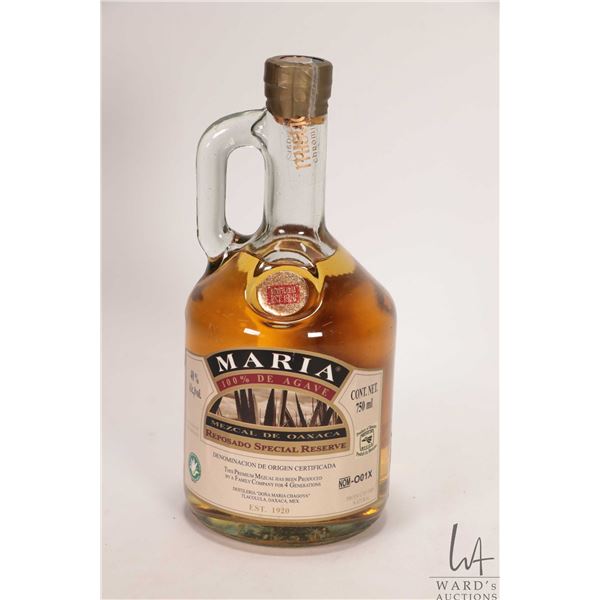 Maria/ Reposado Special Reserve/ Mezcal/ 750ml/ 40% ABV, Lot No. RC-004, Bottle No. 301 Note: Alcoho