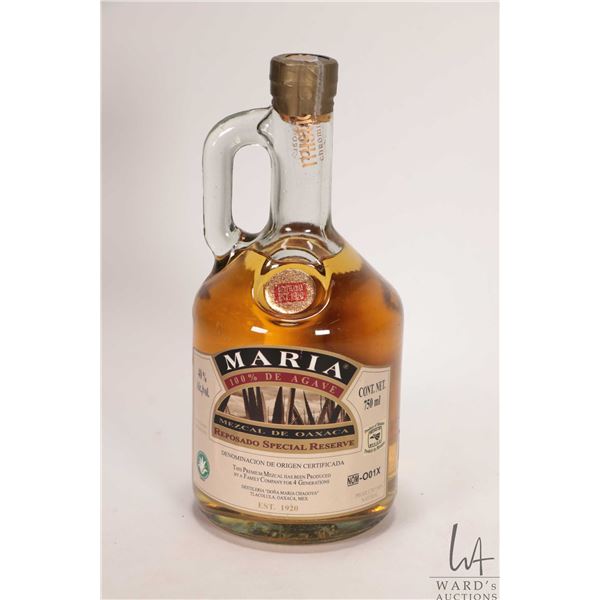 Maria/ Reposado Special Reserve/ Mezcal/ 750ml/ 40% ABV, Lot No. RC-004, Bottle No. 361 Note: Alcoho