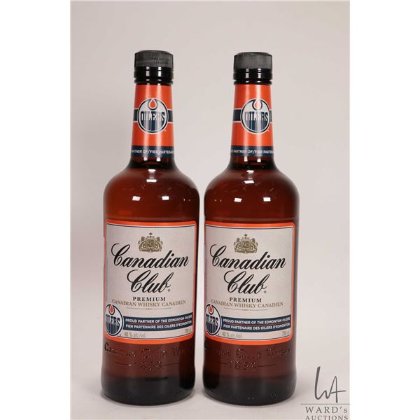 Two bottles of Canadian Club/ Oilers/ Canadian Whisky/ each 750ml/ 40% ABV Note: Alcohol cannot be i
