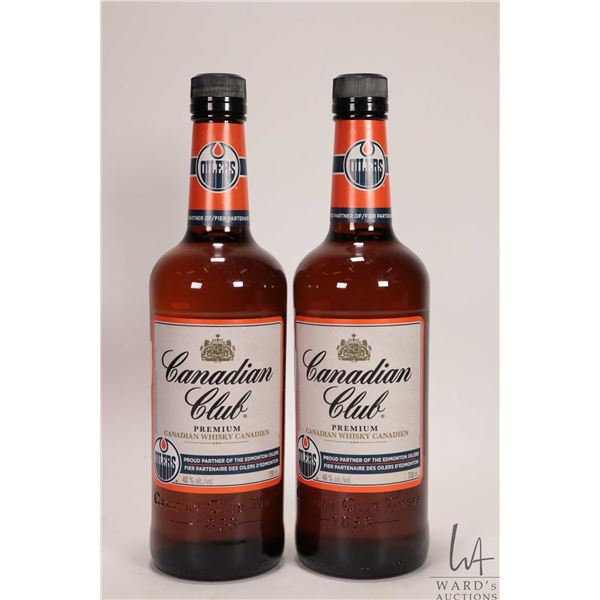 Two bottles of Canadian Club/ Oilers/ Canadian Whisky/ each 750ml/ 40% ABV Note: Alcohol cannot be i