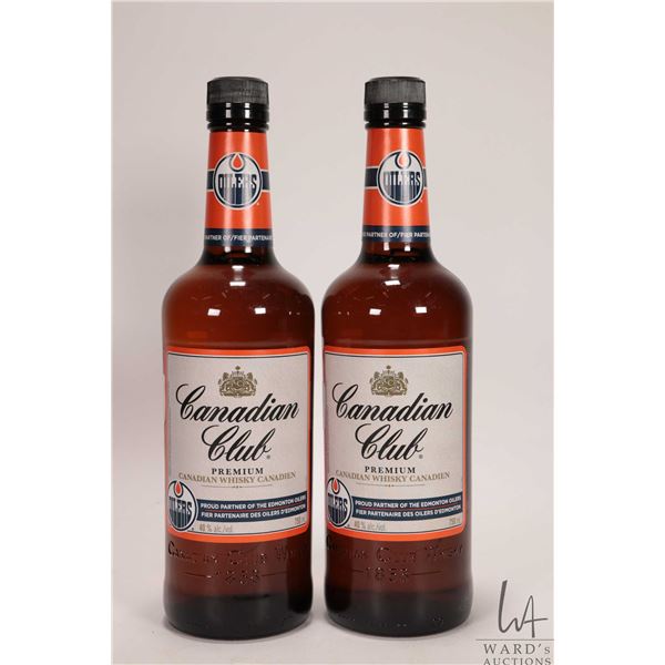 Two bottles of Canadian Club/ Oilers/ Canadian Whisky/ each 750ml/ 40% ABV Note: Alcohol cannot be i