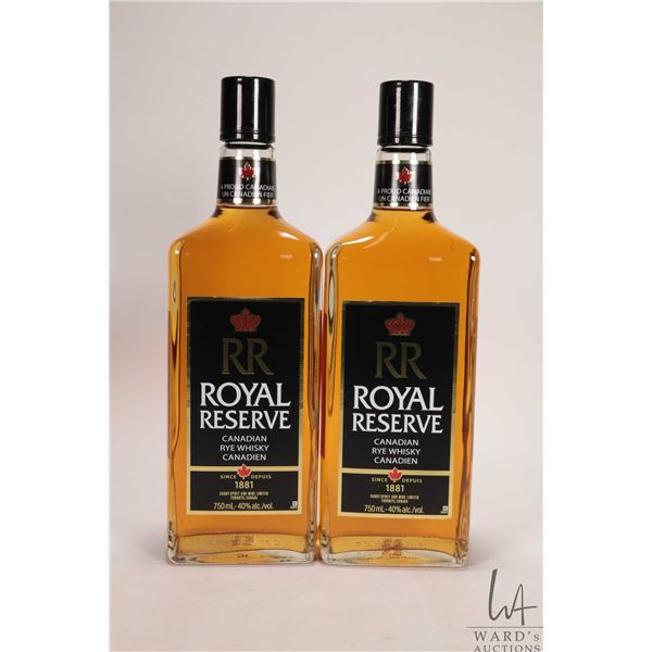 Two bottles of Royal Reserve/ Canadian Rye Whisky/ each 750ml/ 40% ABV Note: Alcohol cannot be insur