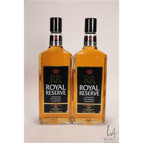 Two bottles of Royal Reserve/ Canadian Rye Whisky/ each 750ml/ 40% ABV Note: Alcohol cannot be insur