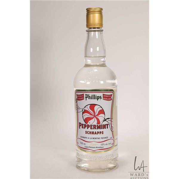 Phillips/ Peppermint Schnapps/ 750ml/ 15% ABV Note: Alcohol cannot be insured by any courier in Cana