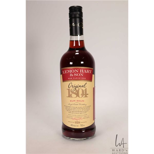 Lemon Hart & Son/ 1804 Rum/ 750m/ 40% ABV Note: Alcohol cannot be insured by any courier in Canada. 