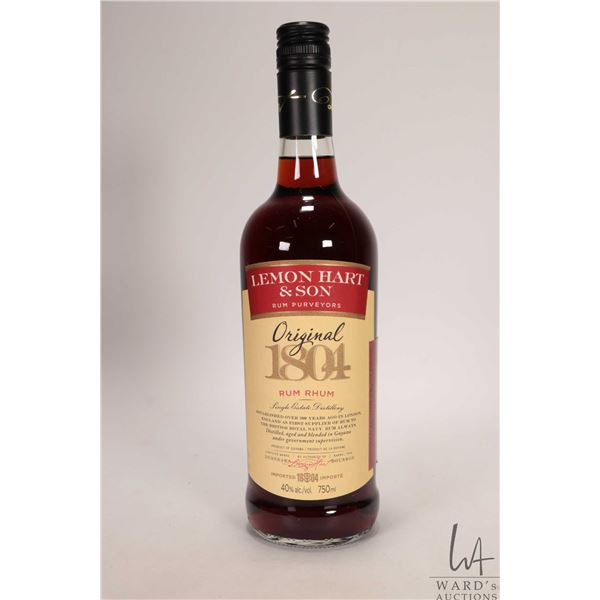 Lemon Hart & Son/ 1804 Rum/ 750m/ 40% ABV Note: Alcohol cannot be insured by any courier in Canada. 