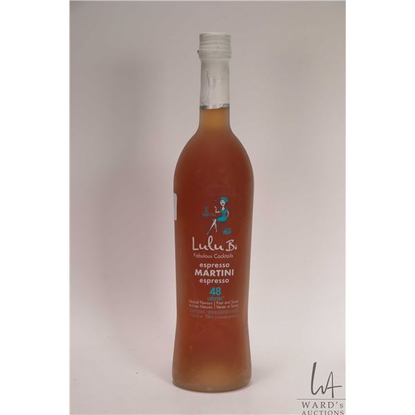 Lulu B./ Martini espresso/ 750ml/ 15% ABV Note: Alcohol cannot be insured by any courier in Canada. 