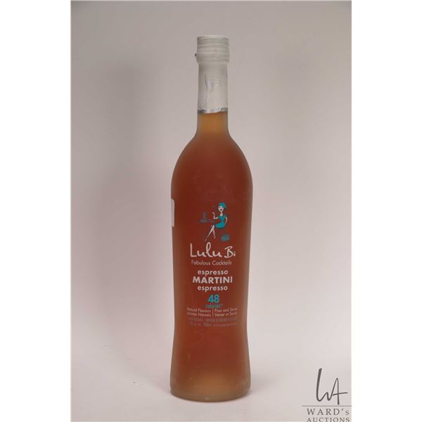 Lulu B./ Martini espresso/ 750ml/ 15% ABV Note: Alcohol cannot be insured by any courier in Canada. 