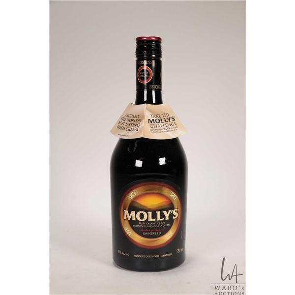 Molly's/ Irish Cream Liquor/ 750ml/ 15% ABV Note: Alcohol cannot be insured by any courier in Canada