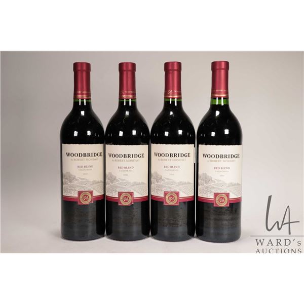 Four bottles of Woodridge/ 2016 California Red Blend/ 750ml/ 13.5% ABV Note: Alcohol cannot be insur