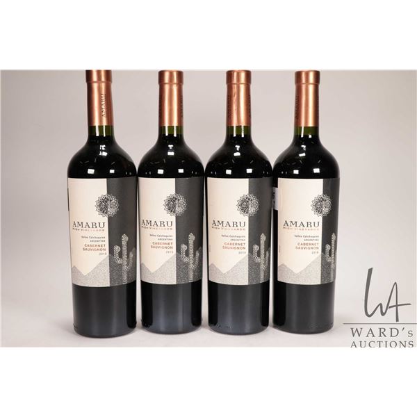 Four bottles of Amaru/ High Vineyeard/ Argentina/ 2013/ Cabernet Sauvignon Note: Alcohol cannot be i