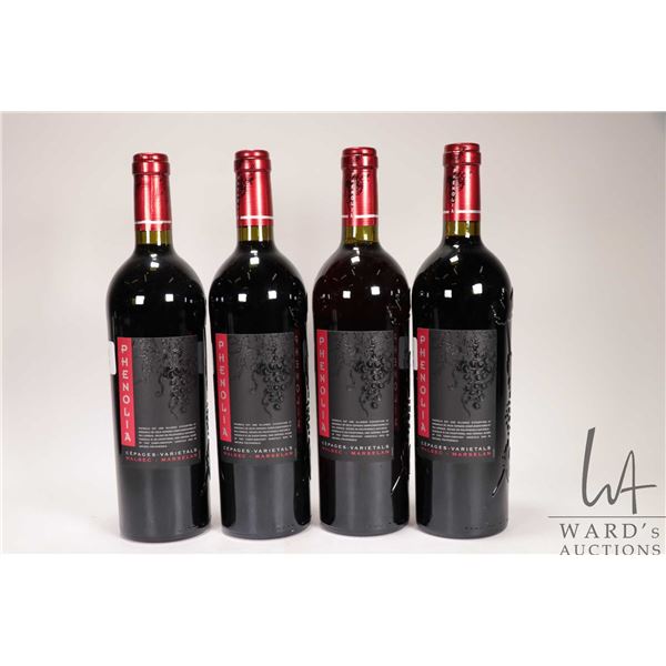 Four botltes of Phenolia/ 2012/ Malbec/ 750ml/ 13.5% ABV Note: Alcohol cannot be insured by any cour