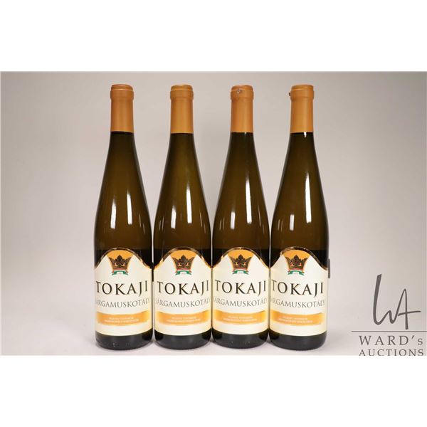 Four bottles of Tokaji/ Sargamuskotaly/ 2015/ Medium Sweet White Wine/ 750ml/ 10% ABV Note: Alcohol 