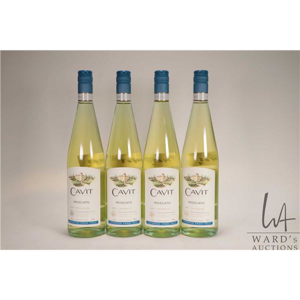 Four bottles of Cavit/ 2017 Moscato Wine/ 750ml/ 7%ABV Note: Alcohol cannot be insured by any courie