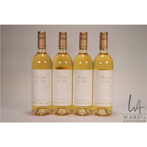 Four bottles of Massolino/ Moscato d' Asti/ 2017/ 750ml/ 5% ABV Note: Alcohol cannot be insured by a