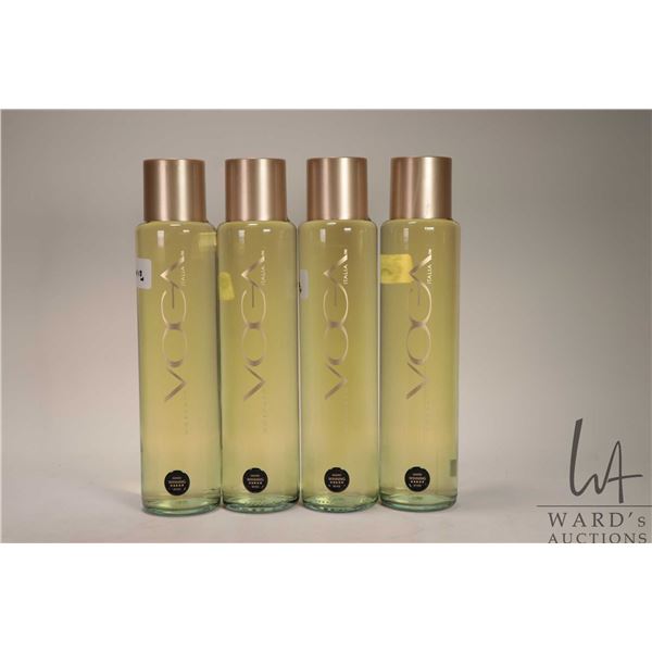 Four bottles of Voga/ Moscato/ 750ml/ 7.5% ABV Note: Alcohol cannot be insured by any courier in Can