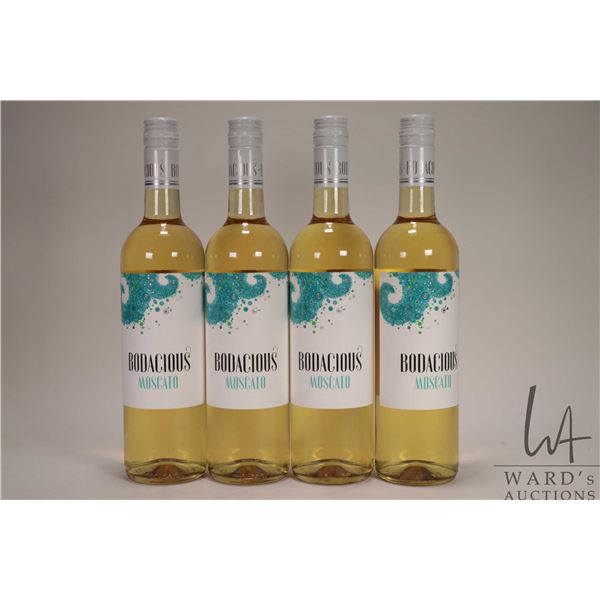 Four bottles of Bodacious/ Moscato/ 750ml/ 12% ABV Note: Alcohol cannot be insured by any courier in