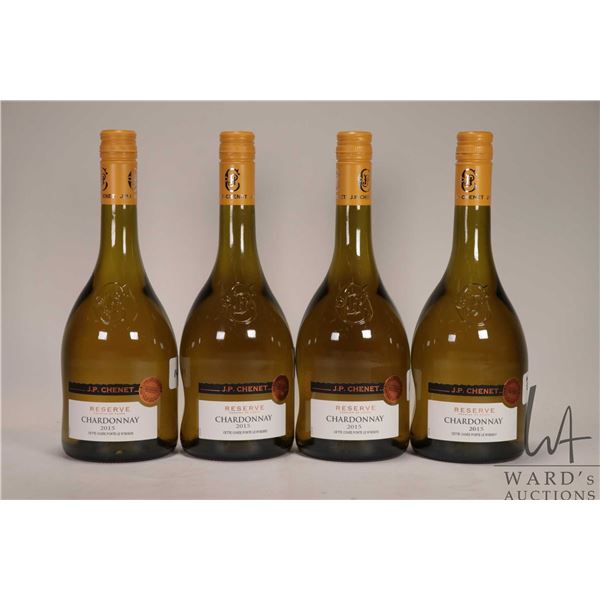 Four bottles of J.P. Chenet/ 2015 Chardonnay/ 750ml/ Non Alcoholic Note: Alcohol cannot be insured b