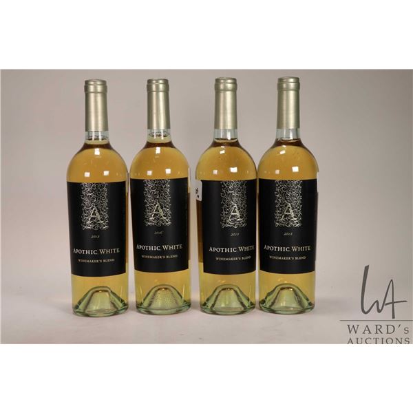 Four bottles of Apothic White/Winemaker's Apothic White/ including three bottles of 2015 and one bot