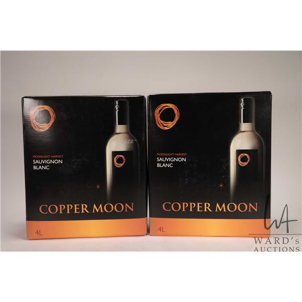 Two boxes of Moonlight Harvest/ Copper Moon/ 4 ltr./ 12.5% ABV Note: Alcohol cannot be insured by an