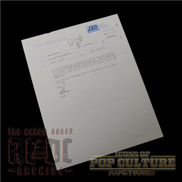 AC/DC - 1980 Atlantic Records Memo - 1901