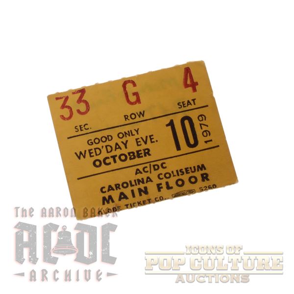 AC/DC - 1979 Carolina Coliseum Ticket Stub - 2062