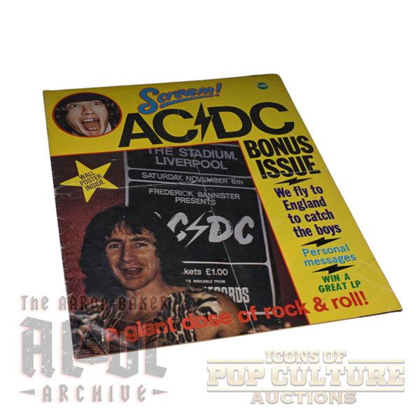 AC/DC - Vintage 1970s Scream! UK Magazine Bonus Issue - 3452