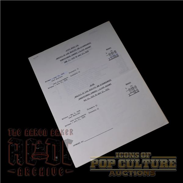 AC/DC - 6-Page Analysis of Cash Receipts and Disbursements - 2179