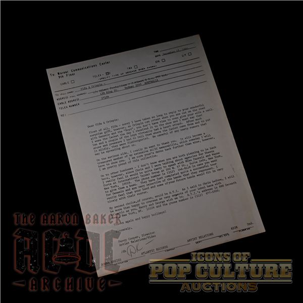 AC/DC - Atlantic Records File Copy Telex Communication - 2174